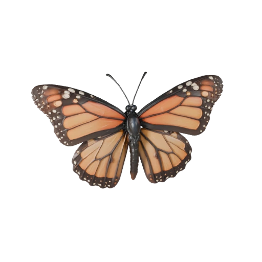Modelo 3D de Mariposa Monarca para Blender - Asset PBR con Texturas