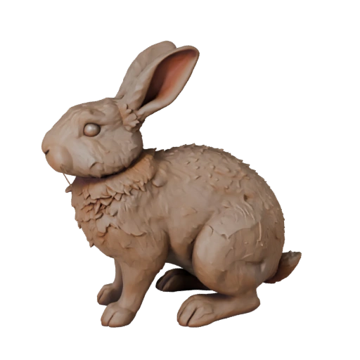 Modelo 3D de Conejo de Alto Poligonaje - Recurso STL Detallado para Impresión