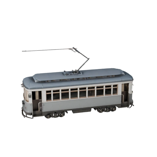 Modelo 3D de Tranvía Vintage para Unity - Activo de Juego Poligonal Bajo