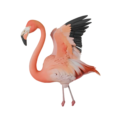 Flamant Rose Réaliste Modèle 3D - Actif PBR Riggué pour Jeux | PBR
