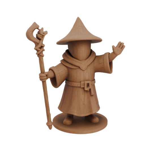 Mittelalterlicher Zauberer Miniatur STL - Sieg