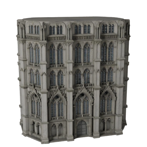 Modelo 3D de Fachada Gótica de Alto Poligonaje para Arquitectura