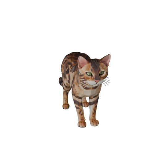 Low Poly Bengal Katze 3D Modell - Unity Game Asset mit FBX | PBR
