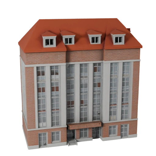 Modelo 3D de Casa Adosada Poligonal Bajo para Juegos en Tiempo Real y RV