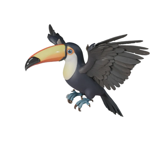 Modelo 3D de Tucán para Unity - Asset Listo para Juego, FBX | Libre de Regalías