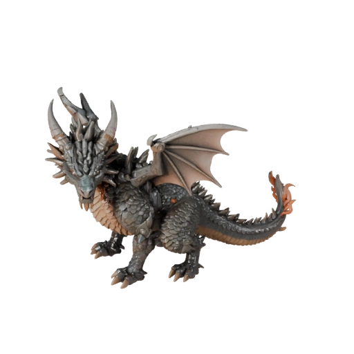 Modèle 3D Dragon de Feu Low Poly - Asset Unity avec FBX | PBR