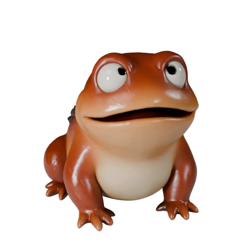Мультяшная жаба 3D модель - Стилизованный ассет для анимации | Бесплатно