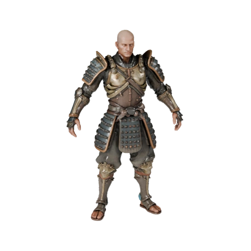 Modelo de Personaje Samurái Blindado Realista - Articulado
