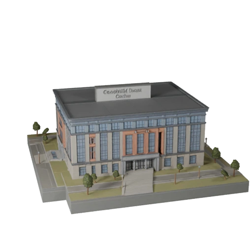 Modelo 3D de Centro Comunitario Estilizado - Asset de Juego para Arquitectura