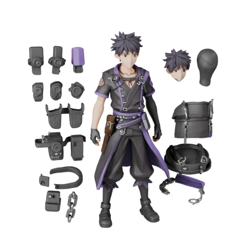 Modelo de Personaje Samurái Arcano de Anime - Articulado