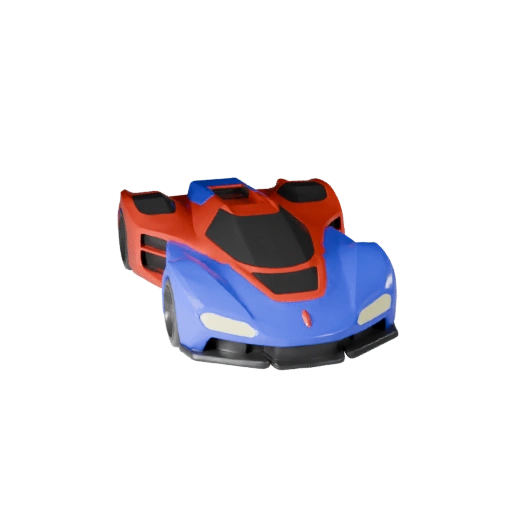 Modelo 3D de Coche Volador de Caricatura para Juegos Estilizados Asset PBR