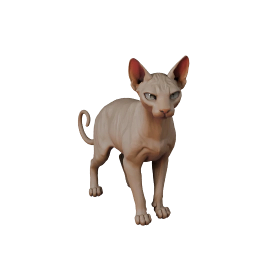 Modelo 3D de Gato Esfinge de Alto Poligonaje - Recurso STL Detallado para Impresión