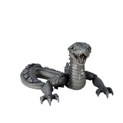Mamba Negra de Alto Poligonaje Modelo 3D - Recurso STL Detallado para Impresión