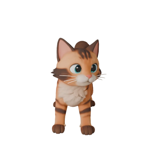 Modèle 3D de Chat de Dessin Animé - Asset Stylisé pour l'Animation | Libre de Droits