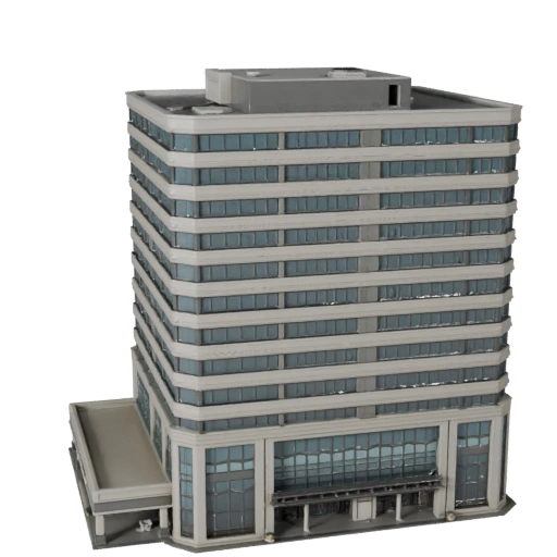Bâtiment de bureaux bas pour Blender - Asset de rendu