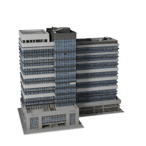 Edificio con Atrio de Oficina 3D para Unity - Activo de Juego
