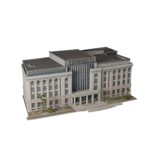 Museum Gebäude 3D Modell für Unity - Spiel-Asset für Architektur