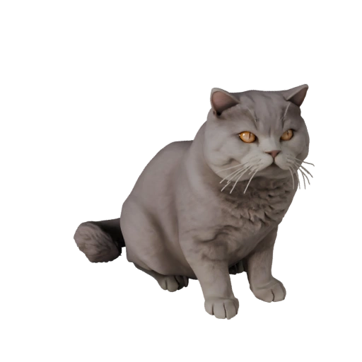 Hohe Poly Britisch Kurzhaar 3D-Modell - STL-Asset für den Druck