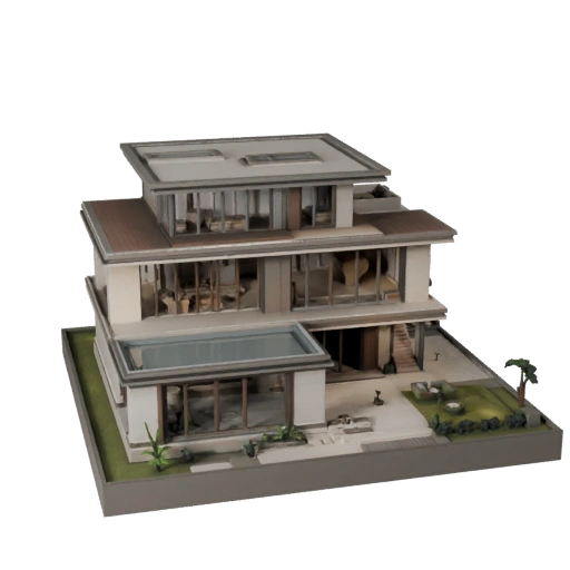 Modelo 3D de Villa de Lujo para Blender - Recurso de Render para Arquitectura