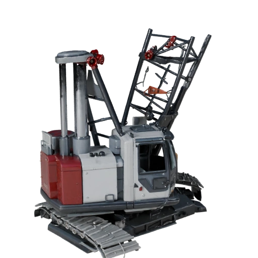 Raupenkran 3D-Modell - Hohe Poly PBR-Asset für Studio