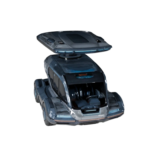 Hoverbus 3D Modell für Blender & Spiele - PBR Asset