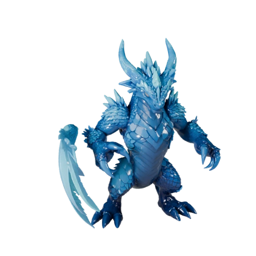 Modelo 3D de Dragón de Hielo Caricaturesco - Asset Estilizado para Animación