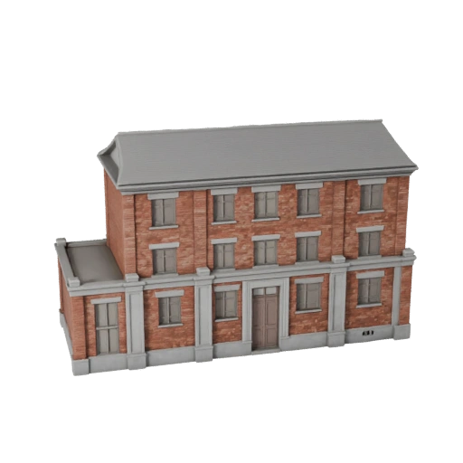 نموذج منزل استعماري ثلاثي الأبعاد لـ Unity - أصل لعبة للهندسة المعمارية
