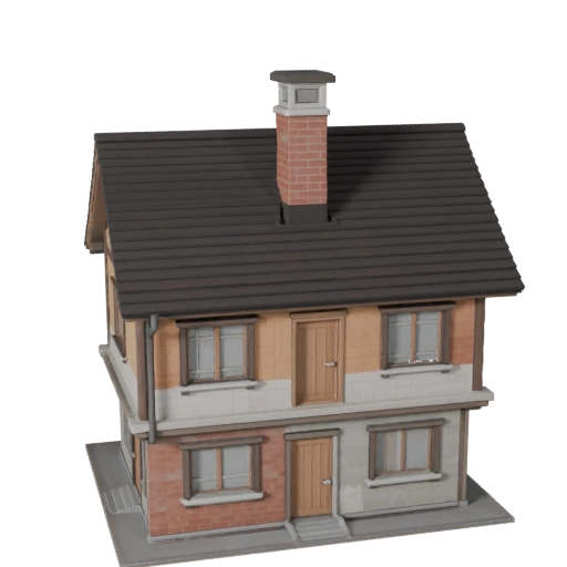 Casa Diminuta Estilizada Modelo 3D - Activo para Videojuegos de Arquitectura