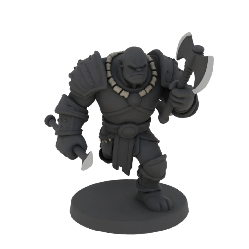 Mittelalterlicher Ork Kriegsherr Miniatur STL