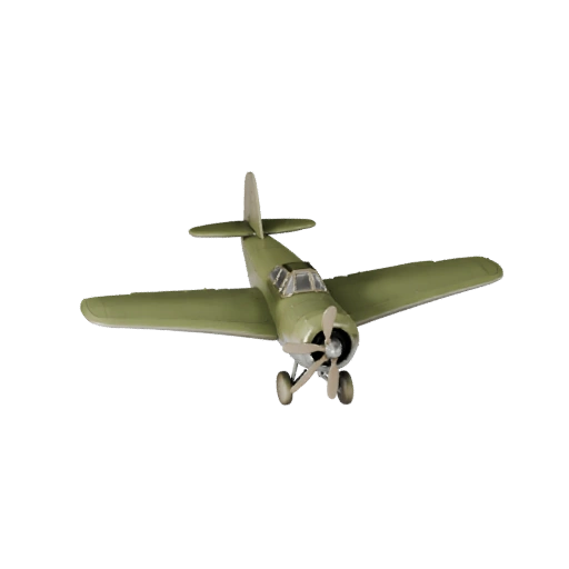 Druckbares Vintage-Kampfflugzeug STL 3D-Modell für Asset