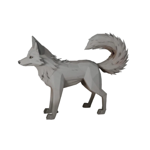 Modelo 3D de Raposa Cinzenta Low Poly - Asset para Jogos Unity com FBX | PBR