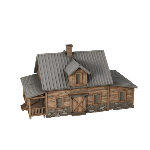 3D модель фермерского дома - Реалистичный актив для архитектурной визуализации