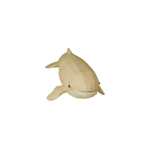 Modelo 3D de Beluga Polygonal Bajo - Activo de Juego para Unity con FBX