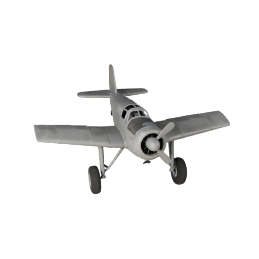 Vintage-Kampfflugzeug 3D-Modell - Spielbereit PBR Transport