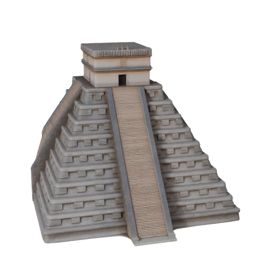 Hohe Poly Chichen Itza Pyramide 3D Modell für Archviz