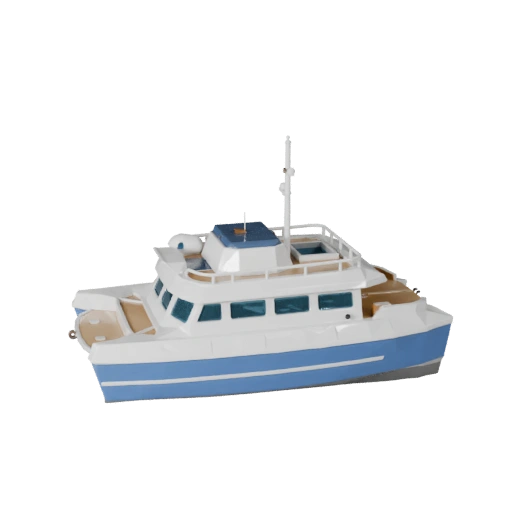 Modelo 3D de Catamarã Baixo Poli para Unity & Unreal Asset PBR
