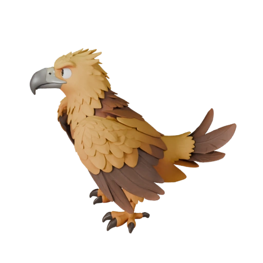Modelo 3D de Águila Real Caricatura - Asset Estilizado para Animación