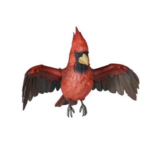 Kardinal 3D-Modell für Blender - PBR-Asset mit Texturen | PBR