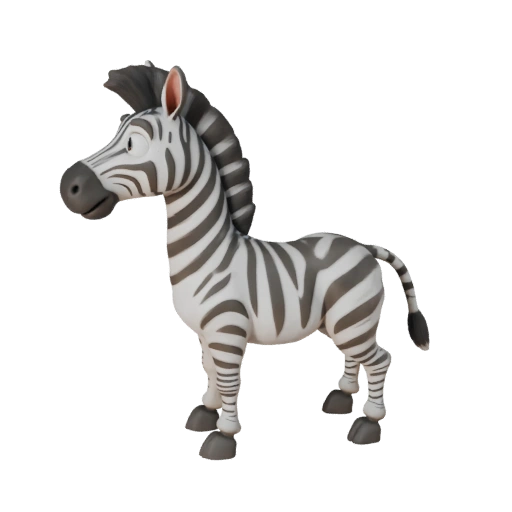 Cartoon Zebra 3D Modell - Stilisierte Asset für Animation | Lizenzfrei