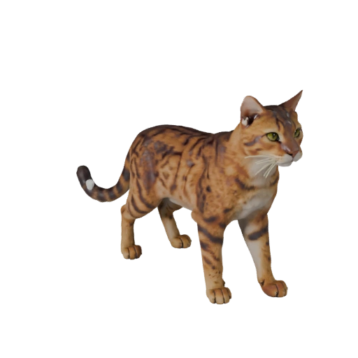 Realistische Savannkatze 3D-Modell - Rigged PBR Asset für Spiele