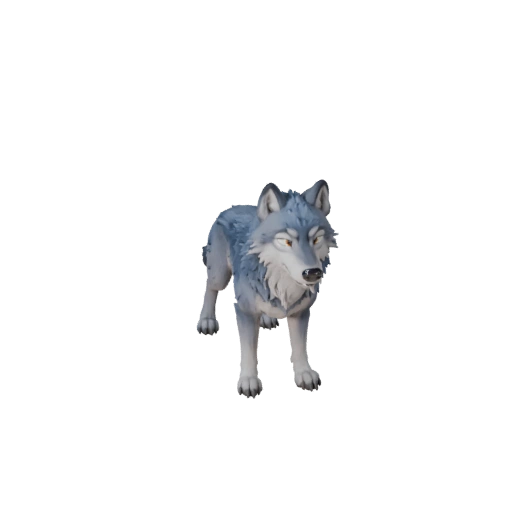 Modelo 3D de Lobo Ártico Caricatura - Recurso Estilizado para Animación