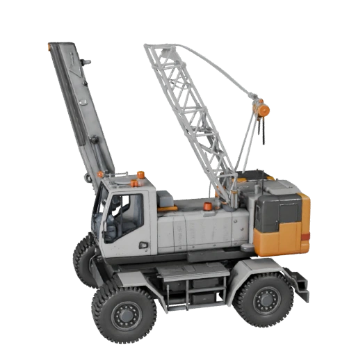 Turmdrehkran-LKW 3D-Modell für Unity - Low Poly PBR-Asset