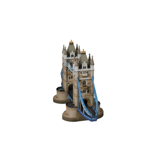 Hohes Poly Turm Brücke 3D Modell für Archviz für Architektur