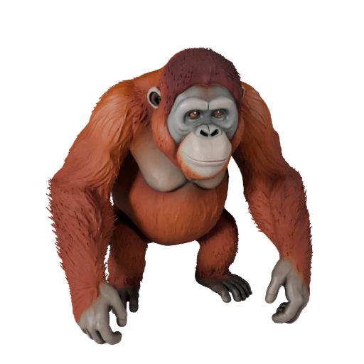 نموذج ثلاثي الأبعاد لـ Orangutan عالي الدقة - أصل STL مفصل للطباعة