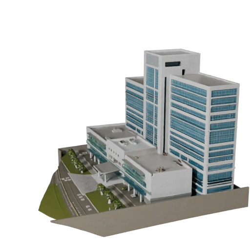 Modelo 3D de Edificio Hospitalario - Activo Realista de Archviz