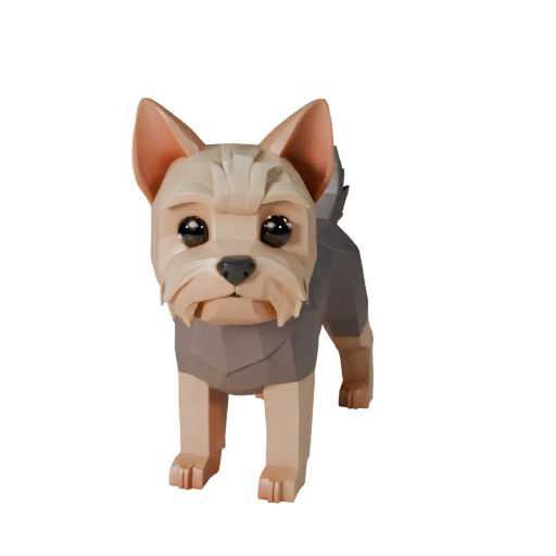Modèle 3D Chien Yorkshire Terrier Haute Poly - Atout STL pour Impression