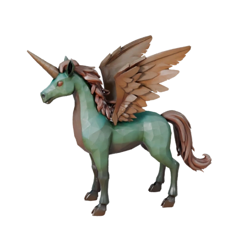 Low Poly Einhorn 3D Modell - Unity Game Asset mit FBX | Lizenzfrei