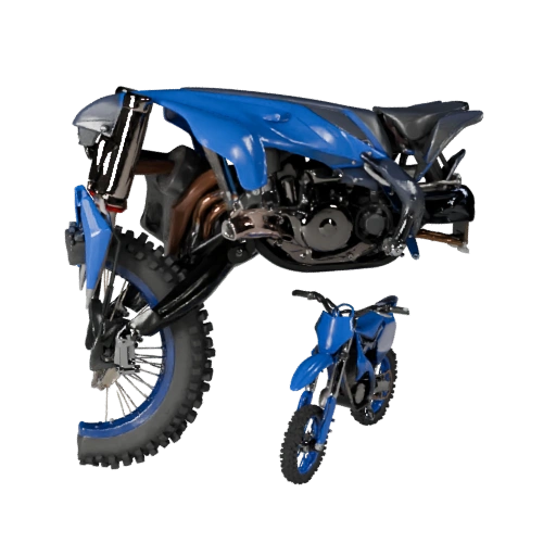 Hohes Poly Motocross-Motorrad 3D-Modell für Studio-Renderings PBR-Asset
