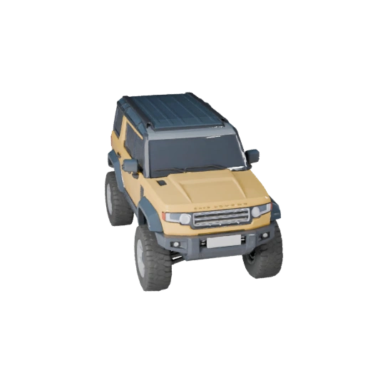 Modelo 3D de Todoterreno Inspirado en Land Rover - Estilizado Bajo
