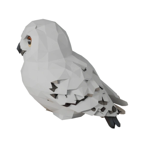 نموذج بومة ثلجية منخفض المضلع ثلاثي الأبعاد - أصل لعبة Unity مع FBX | PBR